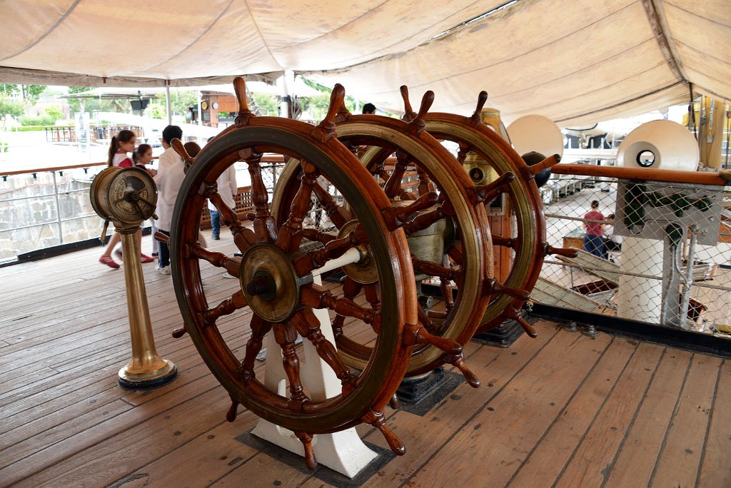 11 The Steering Wheels Of ARA Presidente Sarmiento Museum Ship Across From Puerto Madero Buenos Aires